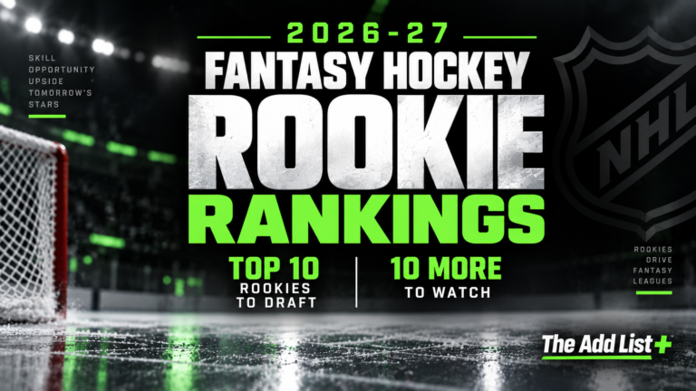 fantasy hockey rookie rankings 2026